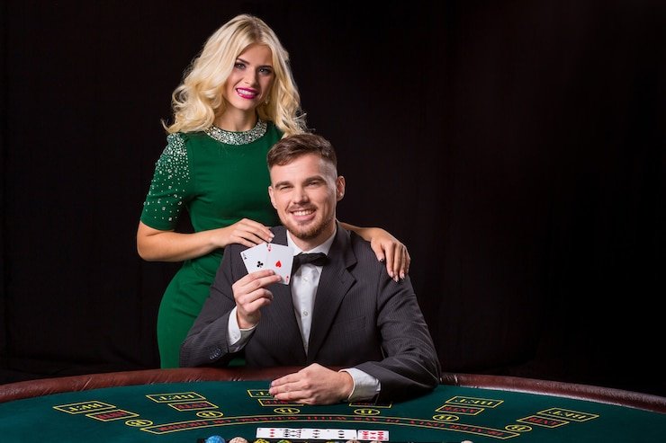 Live casino dealer table with cards and chips on bb222 gaming platform